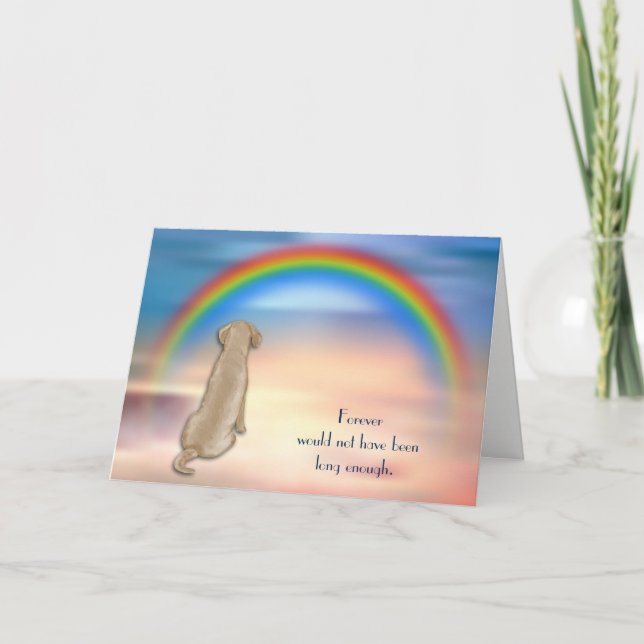 Loss of Yellow Lab Rainbow Sympathy Card (Front)