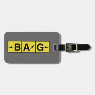 LOST Airport Directions, Aeroplane Pilot Aviator Luggage Tag