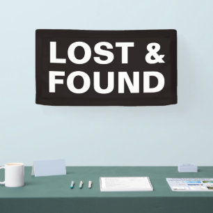 Lost and found banner sign for indoor or outdoor