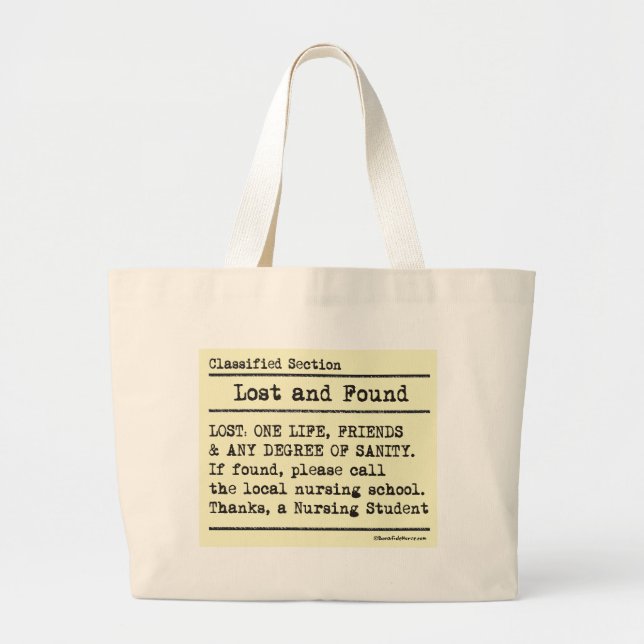 Lost and Found Large Tote Bag (Front)