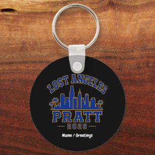 Lost Angeles Pratt 2026 Skyline Varsity Retro Blue Key Ring