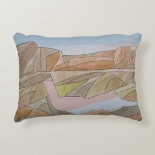 Lost Beach Watercolor Line Art Print Decorative Cushion