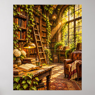 Lost Bookstore - Golden Morning Light Poster