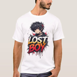 Lost Boy Anime Character Graffiti Graphic - Edgy S T-Shirt