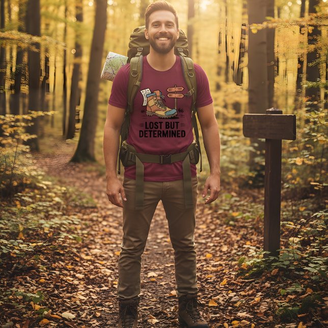 Lost But Determined – Hiking Boot Design T-Shirt (Creator Uploaded)