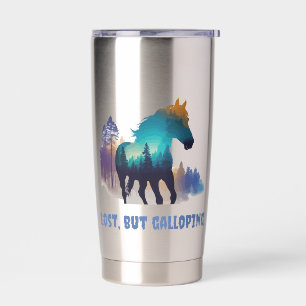 Lost But Galloping - Nature-Inspired Horse Insulated Tumbler