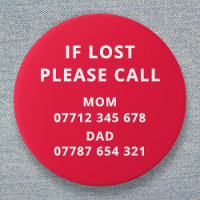 Lost Child Emergency ID Contact