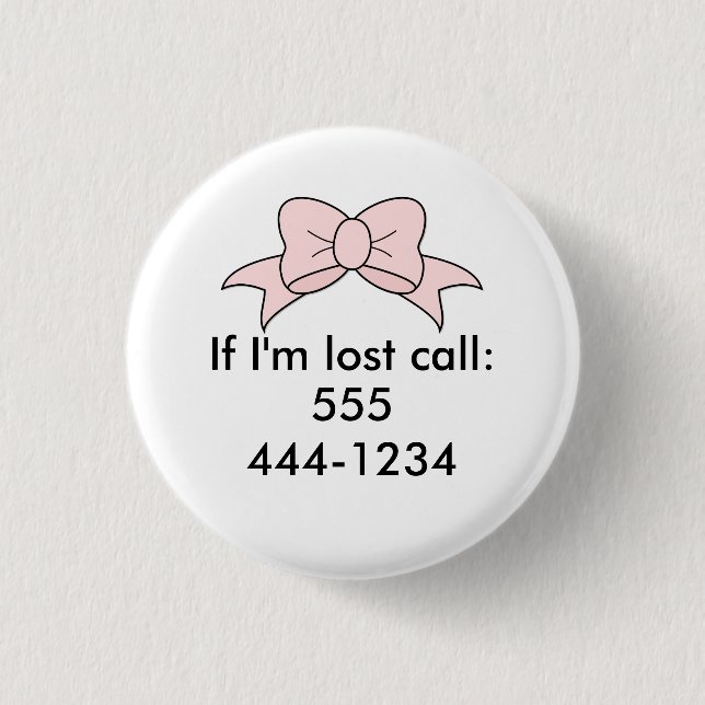Lost Child ID 3 Cm Round Badge (Front)
