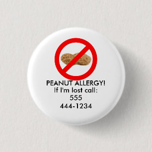 Lost Child ID with Peanut Allergy 3 Cm Round Badge