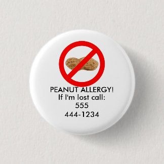 Lost Child ID with Peanut Allergy 3 Cm Round Badge
