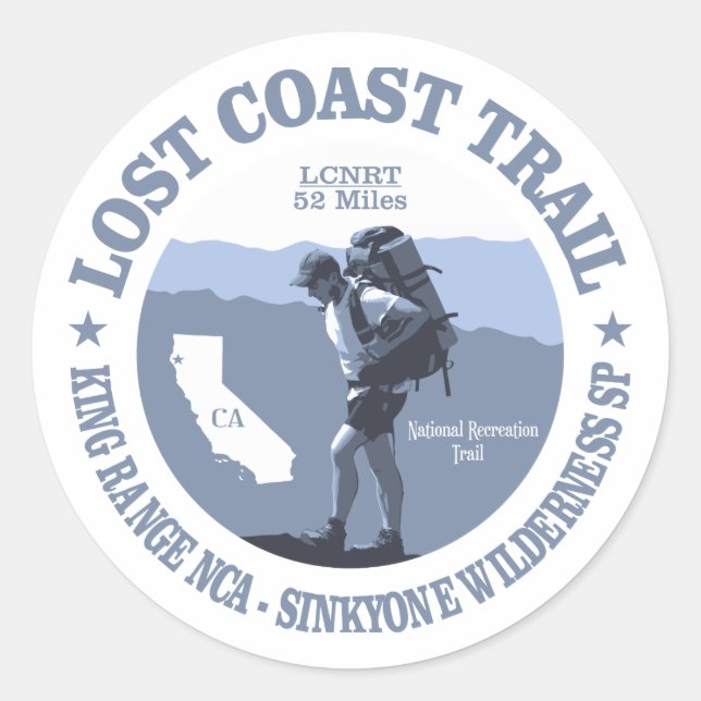 Lost Coast Trail (rd) Classic Round Sticker (Front)
