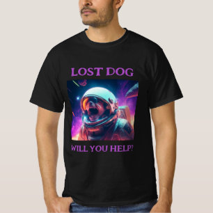 Lost Dog Customisable Black T-Shirt