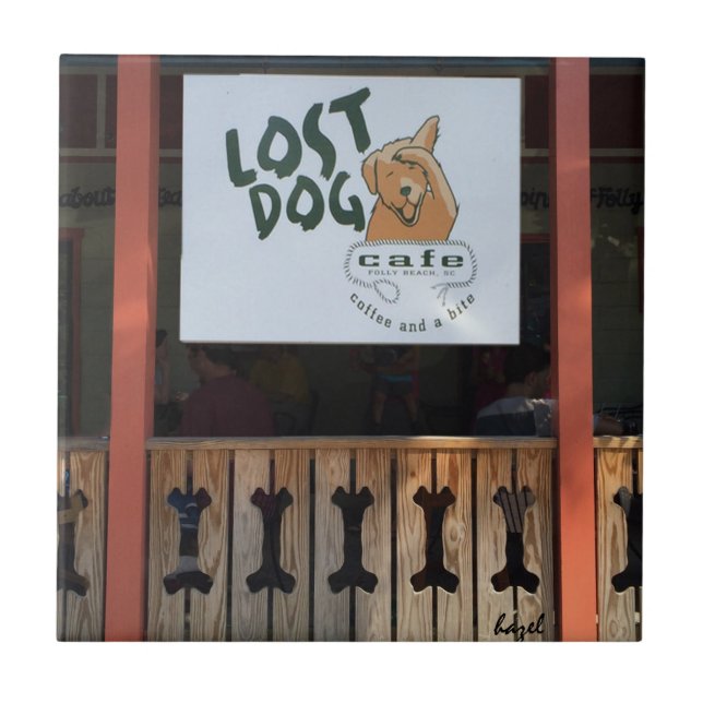 Lost Dog, Folly Beach, Charleston, Carolina, Ceramic Tile (Front)