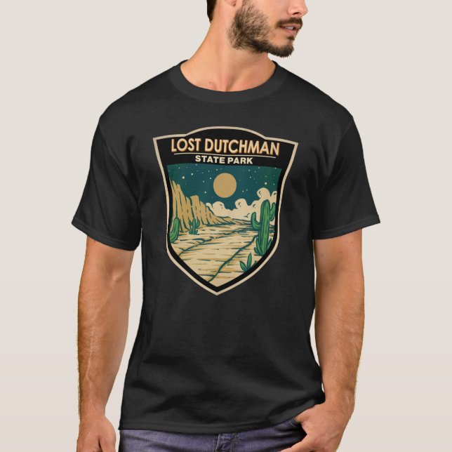 Lost Dutchman State Park Arizona Badge T-Shirt (Front)