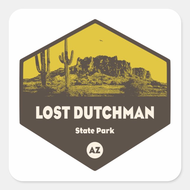 Lost Dutchman State Park Arizona Square Sticker (Front)