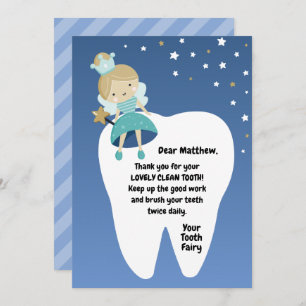 Lost First Tooth Card. Tooth Fairy Visit Note. Hol Holiday Card