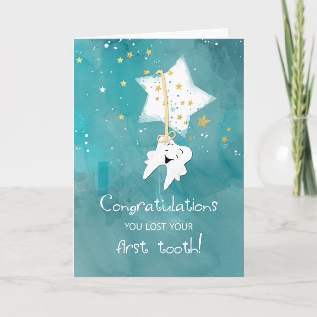 Lost First Tooth Congratulations Stars Card (Front)