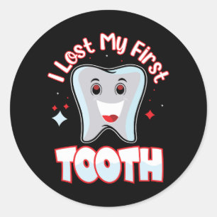 Lost First Tooth Cute Congratulation Classic Round Sticker