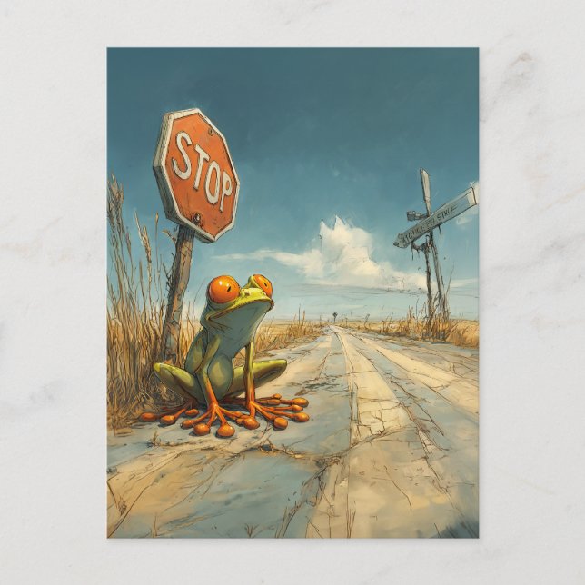 Lost Frog at Crossroads Postcard (Front)