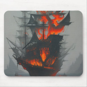 Lost Ghost Pirate Ship Mouse Pad
