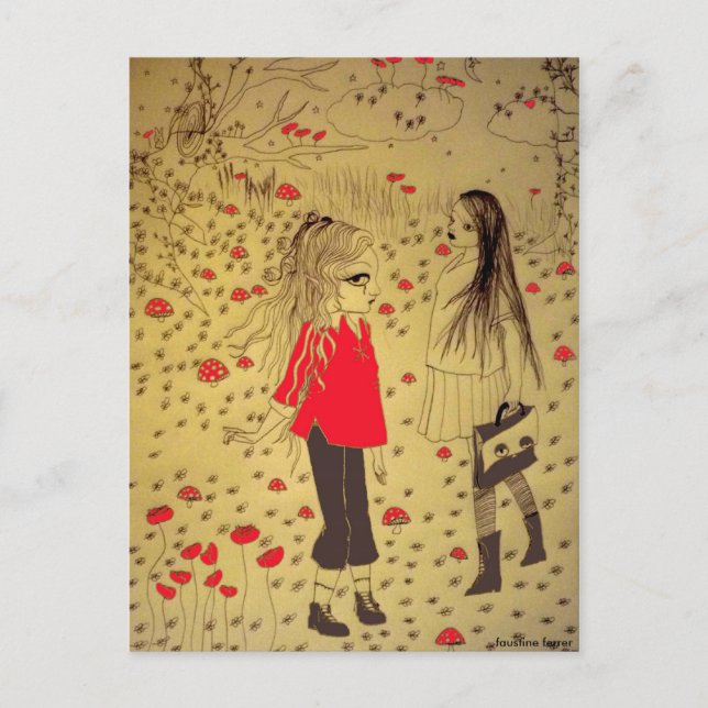 lost girl drawing postcard (Front)