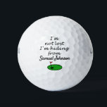 Lost golf balls| Jokes| Customizable Golf Balls<br><div class="desc">Personalize custom golf balls with a fun quote and name "I'm am not lost, I'm hiding from ... "</div>