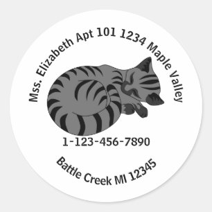Lost Grey Tabby Kitten Contact Home Information Ke Classic Round Sticker