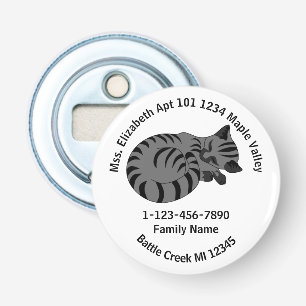 Lost Grey Tabby Kitten Family Home Address Bottle Opener