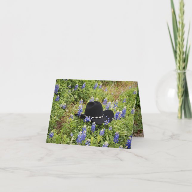 Lost Hat and Bluebonnets Card (Front)