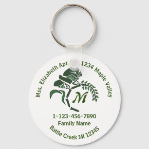 Lost Hooded Grasshopper Family Home Address Key Ring