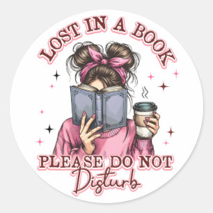 Lost In a Book.... Classic Round Sticker