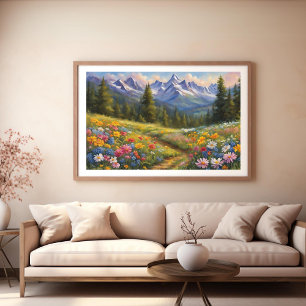 Lost in a Field of Flowers Landscape Poster 