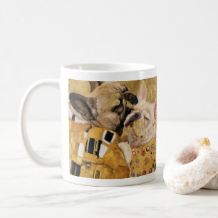 Lost in a Golden Kiss Klimt Inspired French Bull Coffee Mug