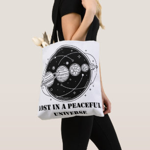Lost In A Peaceful Universe Solar System Planets Tote Bag