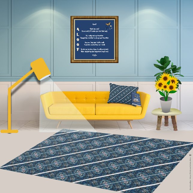 Lost in a Quatrain - Aloof - Poster by Adiela Akoo (Blue Stripe Rug, Pillow, Lost in a Quatrain Book and Aloof Poster by Poet Adiela Akoo. Get yours now)