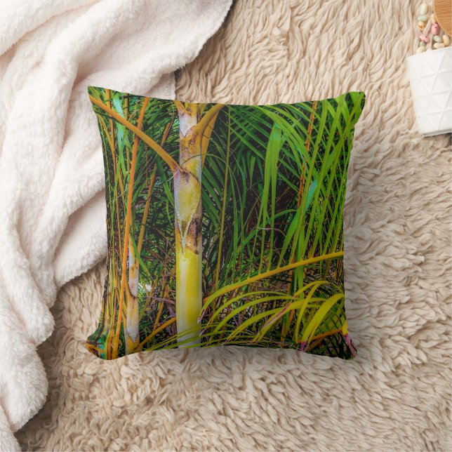 Lost in Areca Palms Throw Pillow (Blanket)