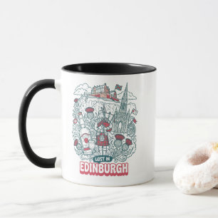 Lost in Edinburgh Retro Doodle Travel Mug