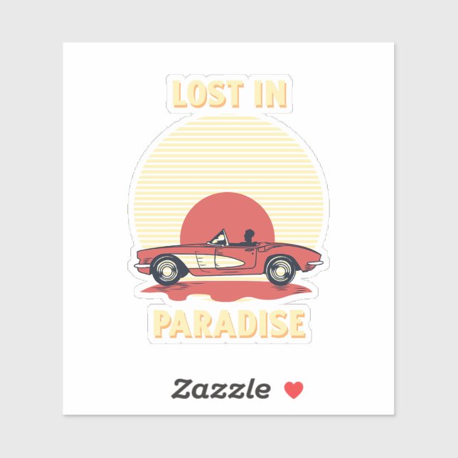 Lost in Paradise – Retro Convertible Sunset Summer (Sheet)