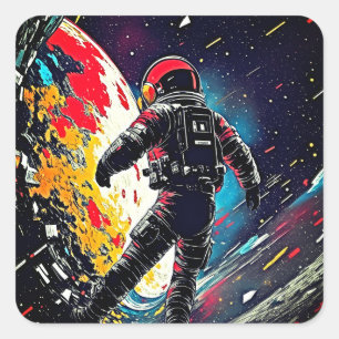 Lost in Space and Time – Retro Astronaut Sticker