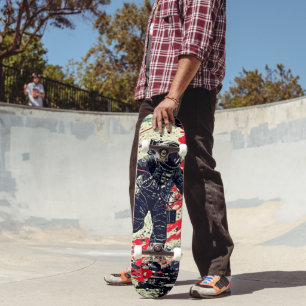 Lost in Space Skateboard: Retro Fantasy Art Skateboard