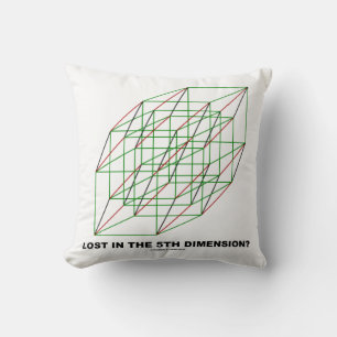 Lost In The 5th Dimension? Geometry Cube Humour Cushion