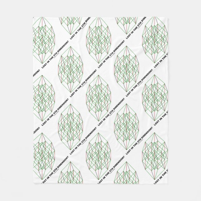 Lost In The Fifth Dimension? Geometry Cube Humour Fleece Blanket (Front)