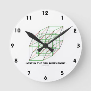 Lost In The Fifth Dimension? (Geometry Cube Round Clock