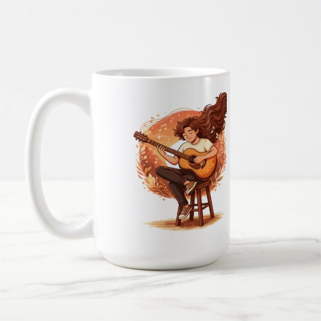 Lost In The Music Cozy Guitar Player Aesthetic Ill Coffee Mug (Left)