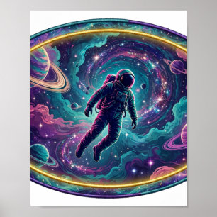 Lost in the Nebula — Astronaut Space Art Poster