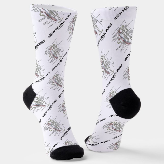 Lost In The Renal World Kidney Nephron Socks (Angled)