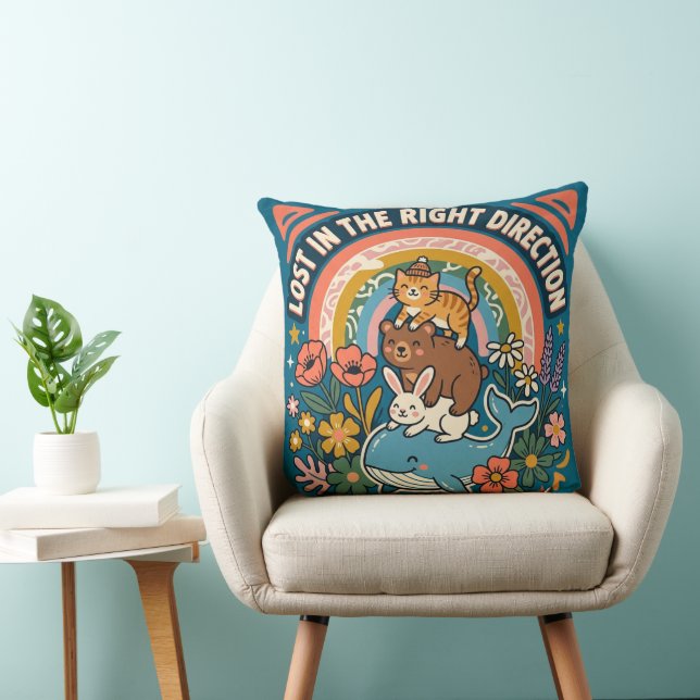 Lost in the Right Direction – Cute Whimsical  Cushion (Chair)
