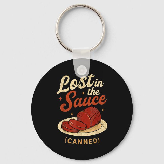 Lost In The Sauce Canned Funny Thanksgiving Food P Key Ring (Front)