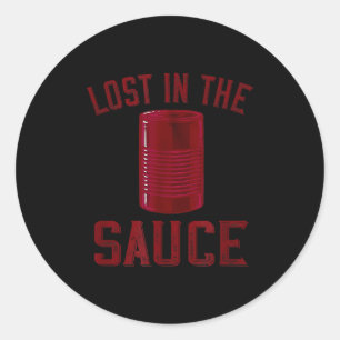 Lost In The Sauce Funny Cranberry Sauce Thanksgivi Classic Round Sticker