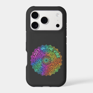 Lost in the Vibe Rainbow Neon Mandala Graphic